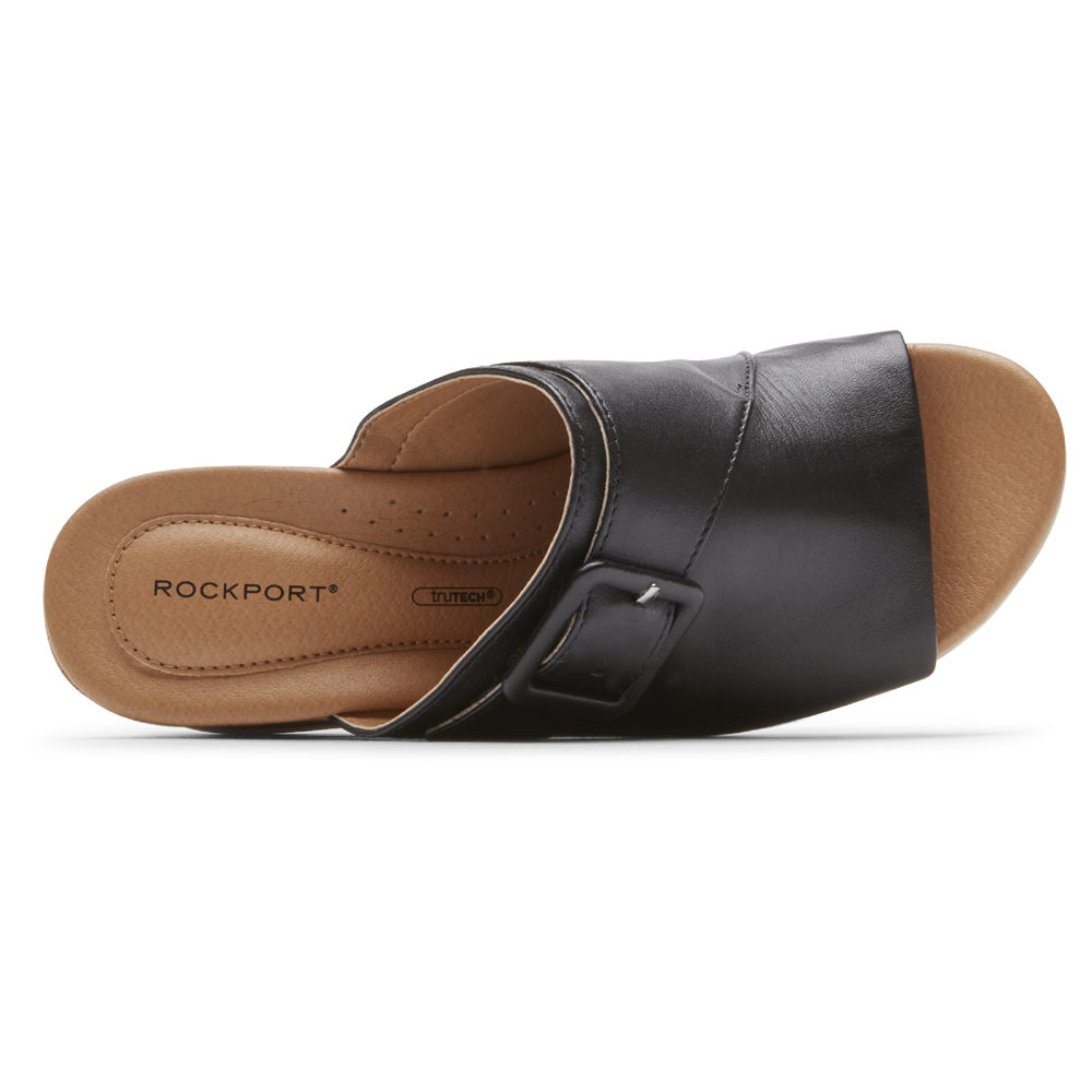 Rockport Badesandaler Dame Svart - Lyla Buckle - SDYE35981